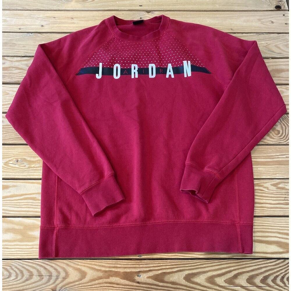 Jordan Logo Sweatshirt Size Large Men’s Red Long Sleeve